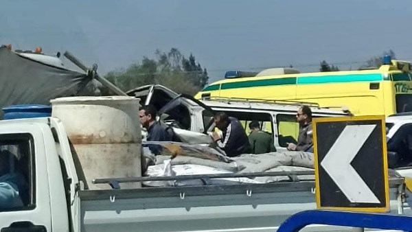 مصرع شخص وإصابة 5 آخرين في حادث تصادم بطريق طنطاـ المحلة
